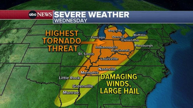 Tornado warning issued across four states, as millions brace for severe ...