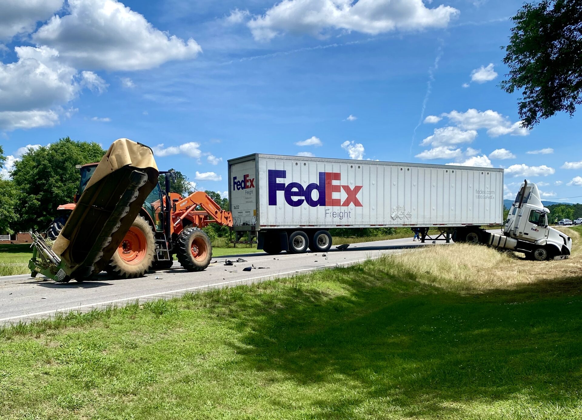 18-Wheeler Versus Farm Tractor Collision Monday Afternoon