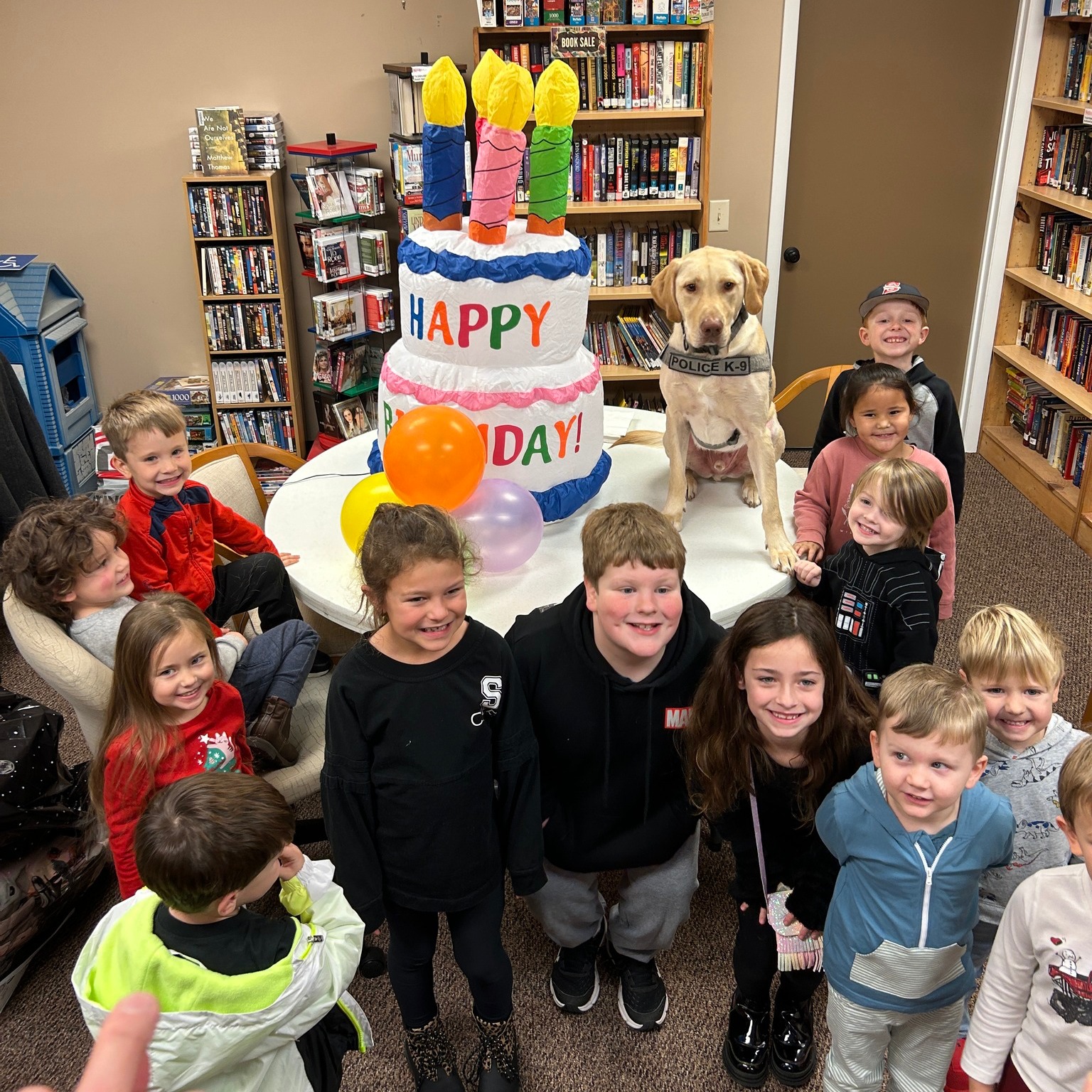 K-9 Officer Lucka enjoys Birthday Party at Southside Public Library