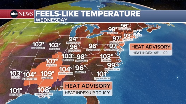 Heat advisory in effect for New - N Weathermapheatadvisory 071625