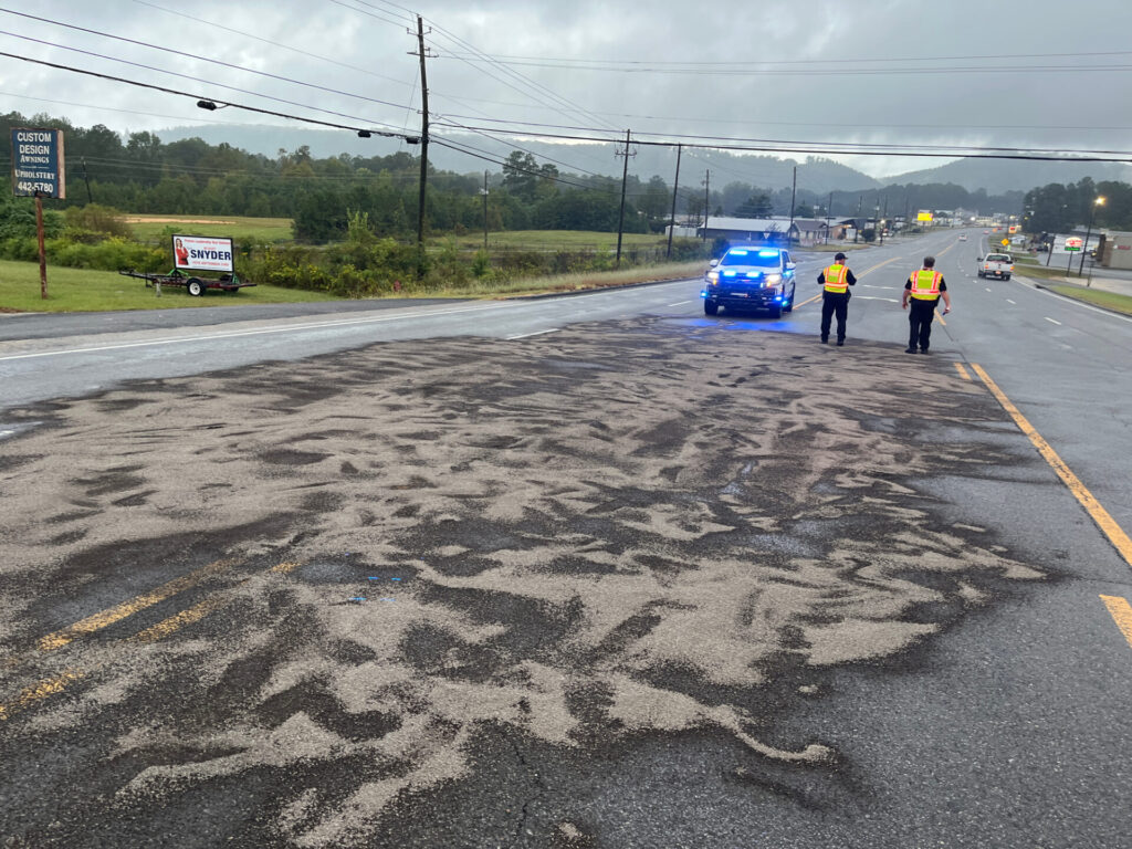 Oil Spill Causes Traffic Delays on Highway 77 in Southside