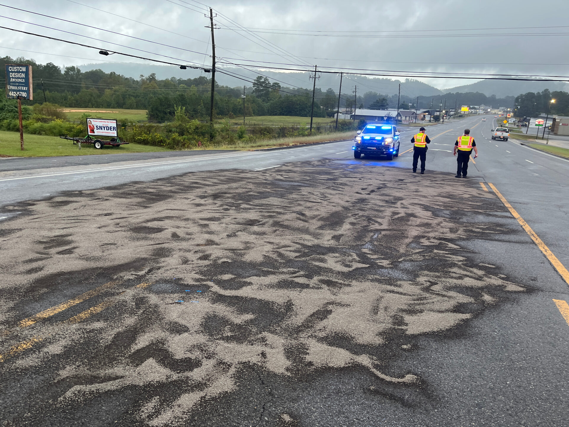 Oil Spill Causes Traffic Delays on Highway 77 in Southside
