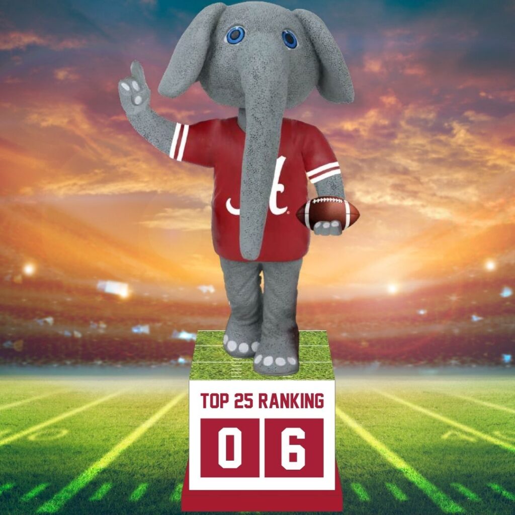 National Bobblehead Hall of Fame and Museum Unveils First-of-Its-Kind Alabama Crimson Tide Football Ranking Tracker Bobblehead