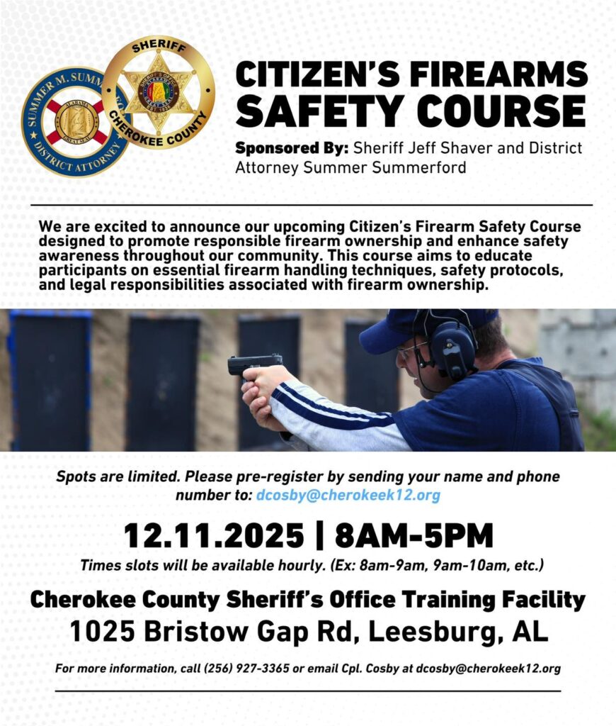 Sheriff’s Office to Host Public Self-Defense and Firearms Safety Events
