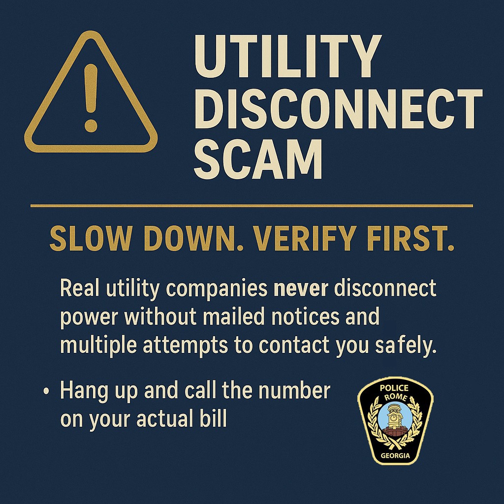 Rome Police Warn Residents of Utility Disconnect Phone Scam
