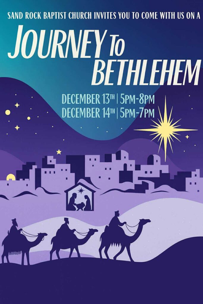 Sand Rock Baptist Church to Host “Journey to Bethlehem” This Weekend