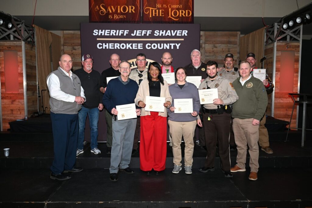 Cherokee County Sheriff’s Office Recognizes Achievement and Years of Service at Annual Christmas Awards Dinner