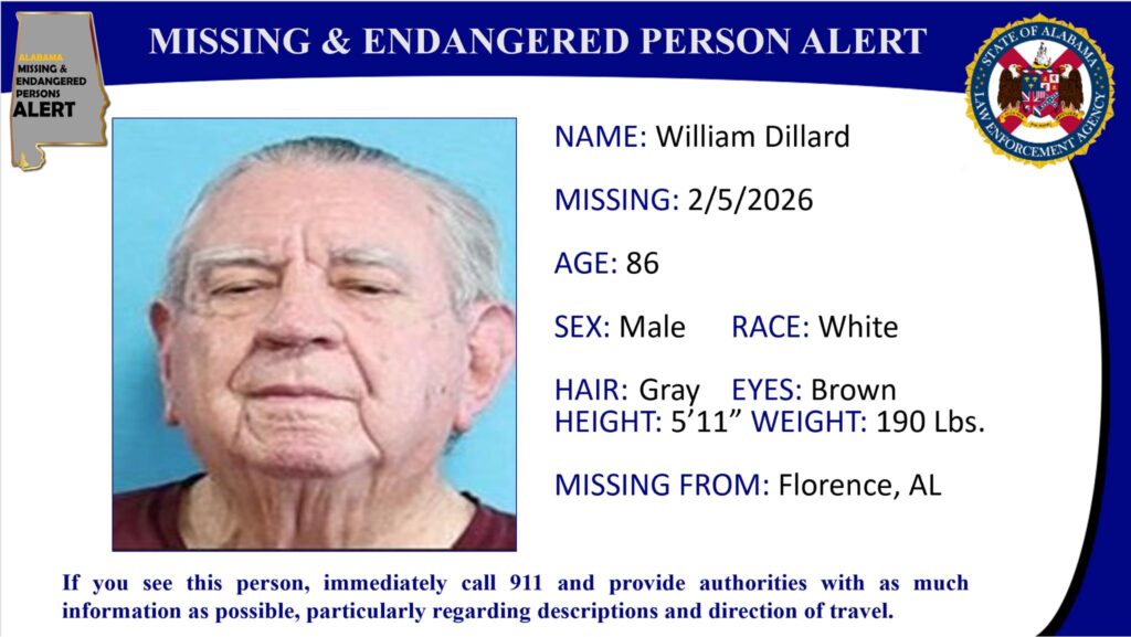 ALEA Issues Alert for Missing Florence Man