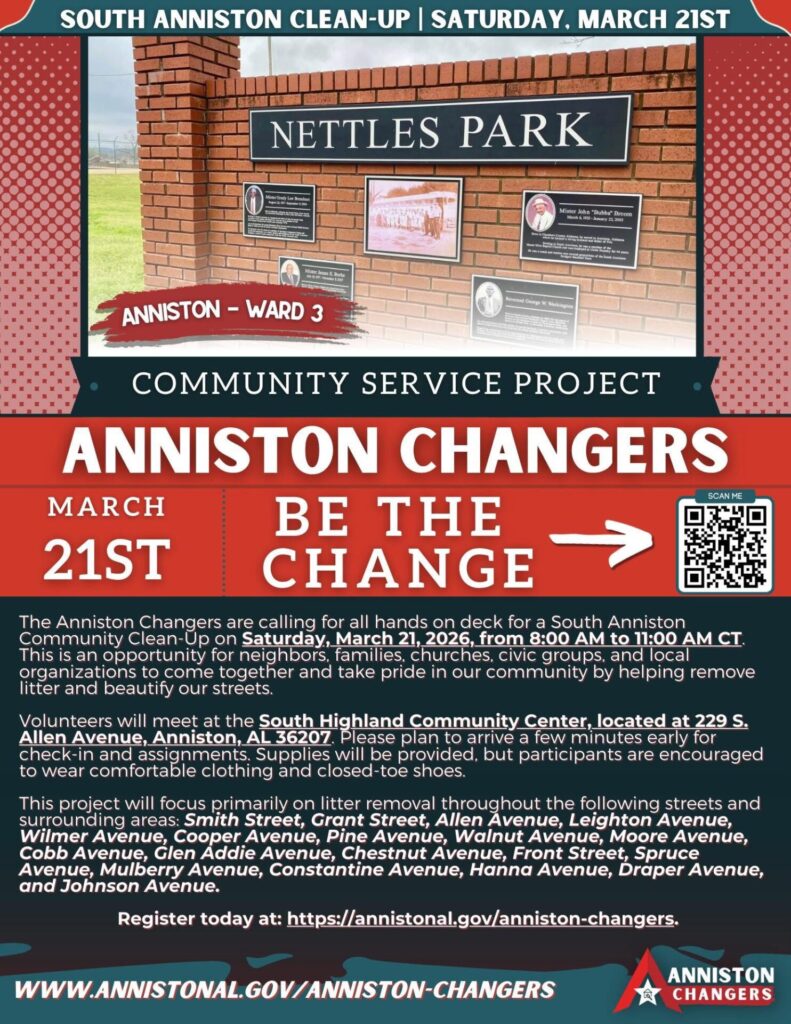 Anniston #Changers to Host Ward 3 Community Clean-Up