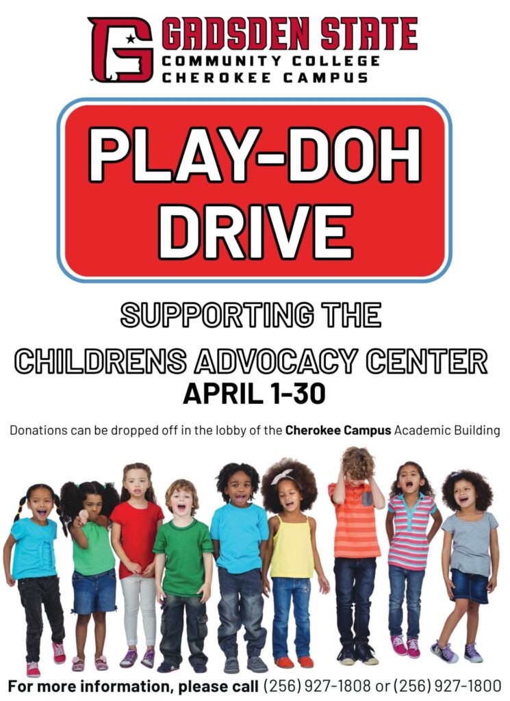 Gadsden State Cherokee Hosting Annual Play-Doh Drive for Children’s Advocacy Center