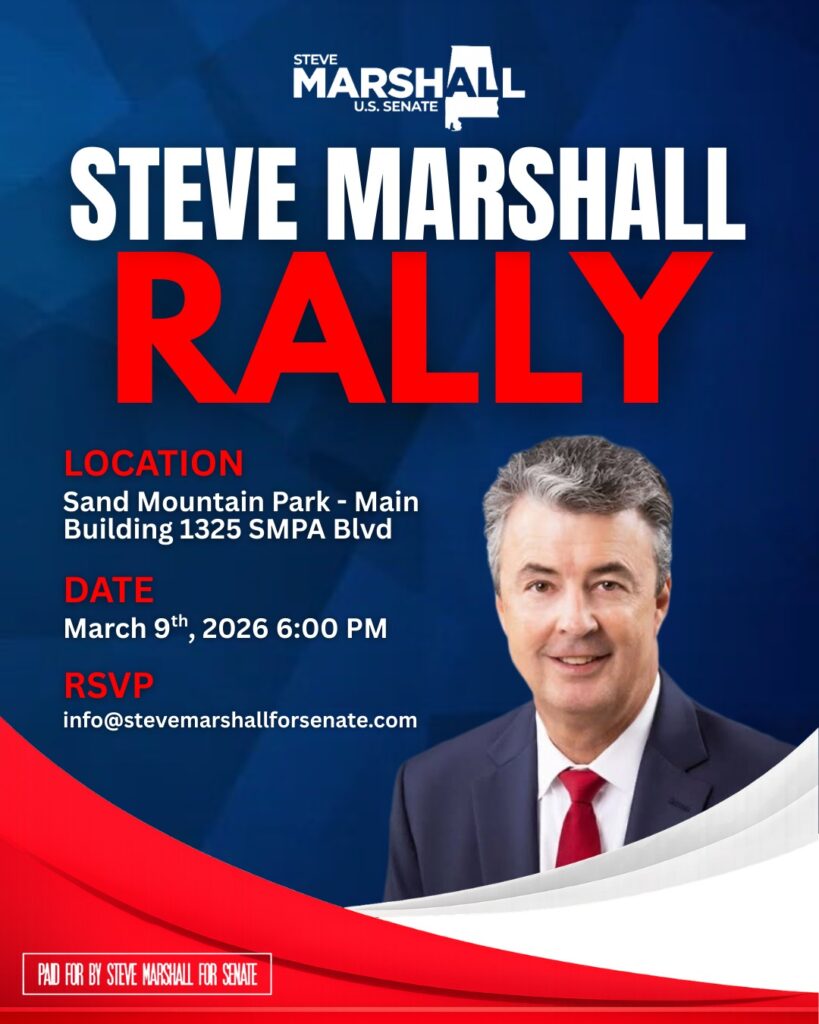 Steve Marshall to Hold U.S. Senate Campaign Rally in Albertville on March 9