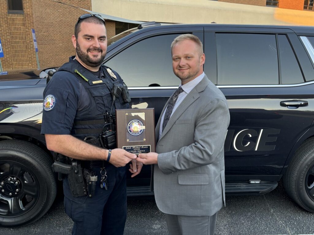 Officer Jakob Hunter Marks 5 Years of Service with Rainbow City Police Department