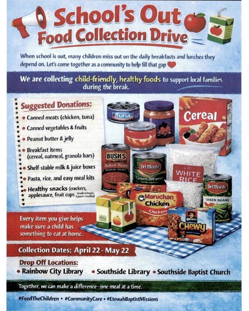 Rainbow City Library Serving as Drop-Off Site for School’s Out Food Drive