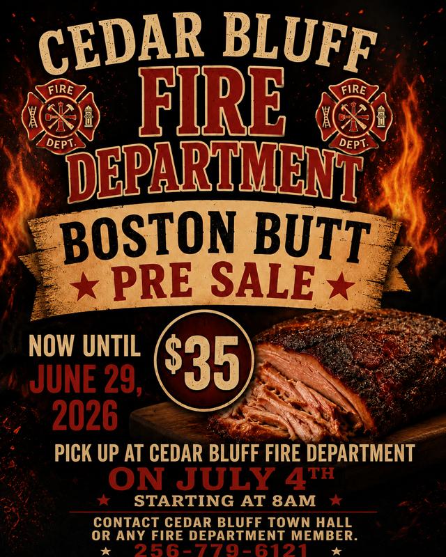 Cedar Bluff Fire Department Launches Boston Butt Fundraiser Ahead of Fourth of July