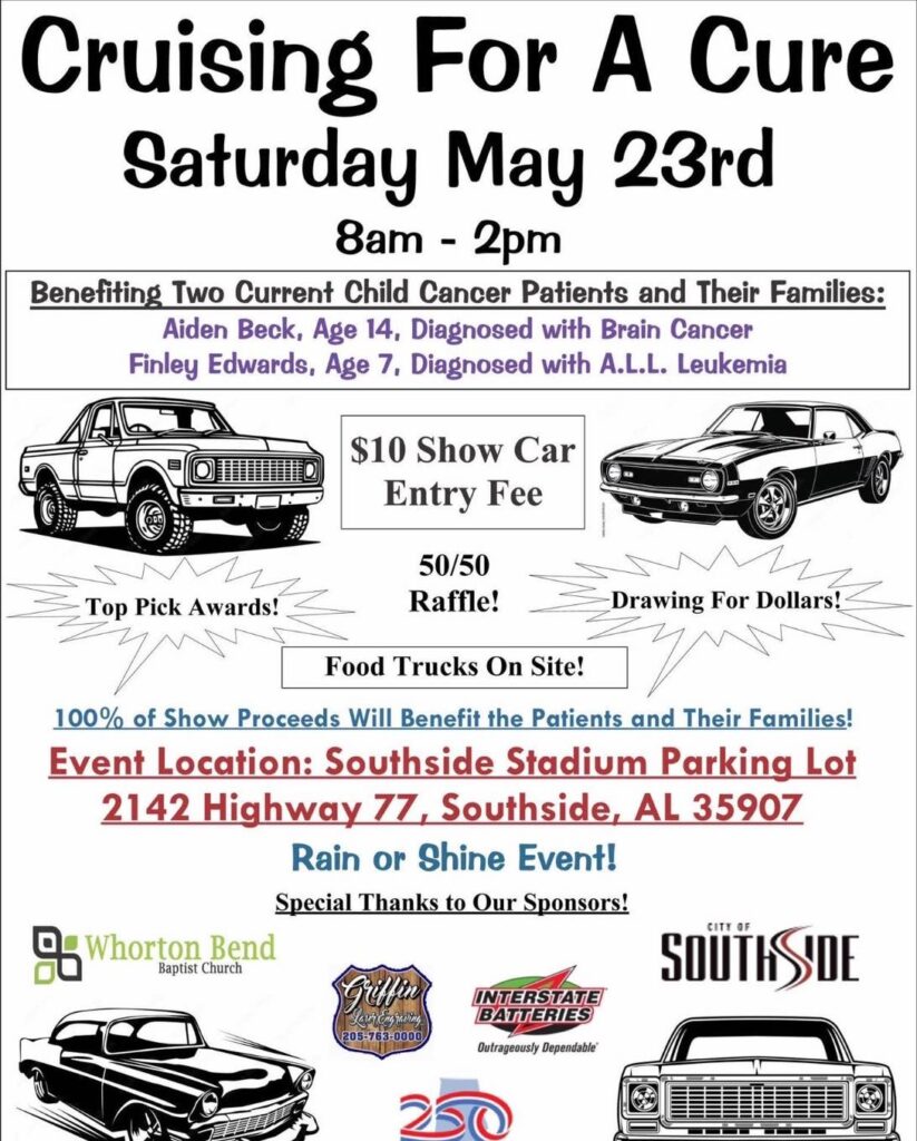 Cruising for a Cure Car Show to Benefit Local Children Battling Cancer in Southside