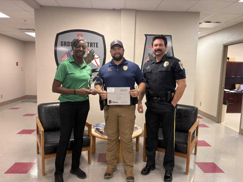 Lt. Colton Harden Named CrimeStoppers Officer of the Year for Gadsden State Police and Public Safety Department