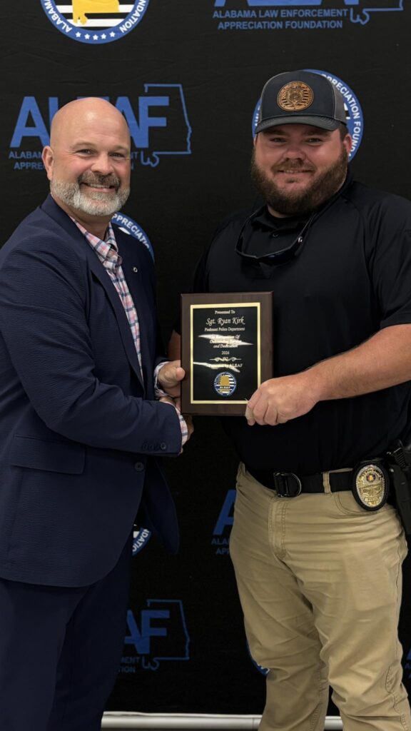 Piedmont Police Sergeant Ryan Kirk Named ALEAF Officer of the Year 2026