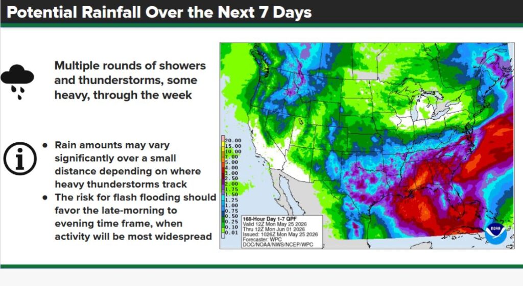 National Weather Service Issues Flood Watch, Severe Storm Risk for Central Alabama