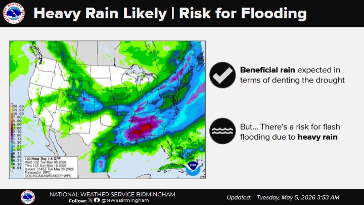 NWS: Severe Weather Risk Expected Late Wednesday into Thursday