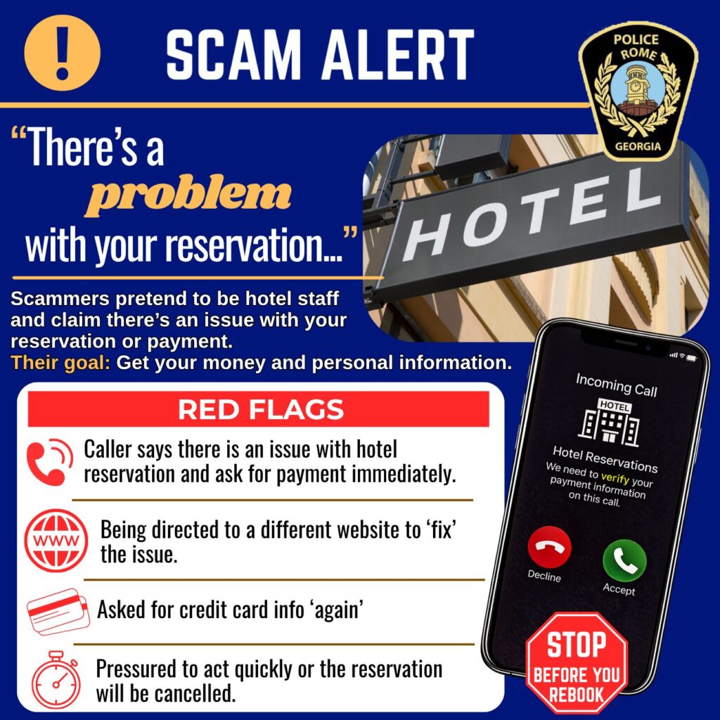 Rome Police Department Warns Travelers About Hotel Reservation Scams
