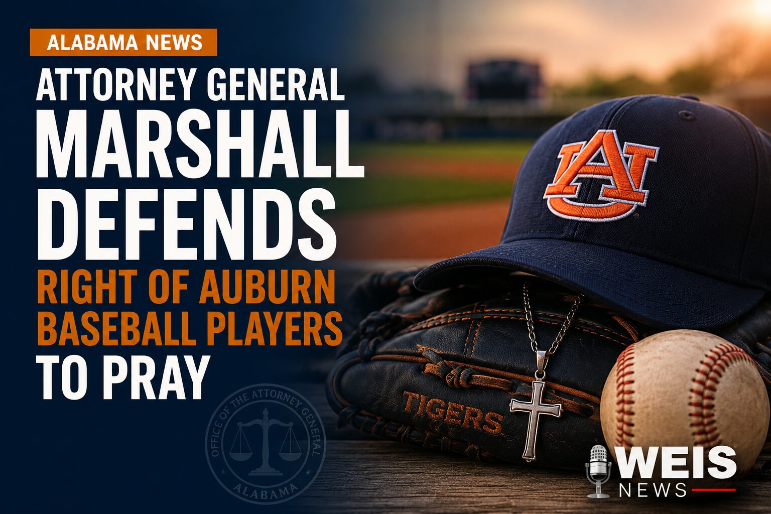 Attorney General Marshall Defends Right of Auburn Baseball Players to Pray