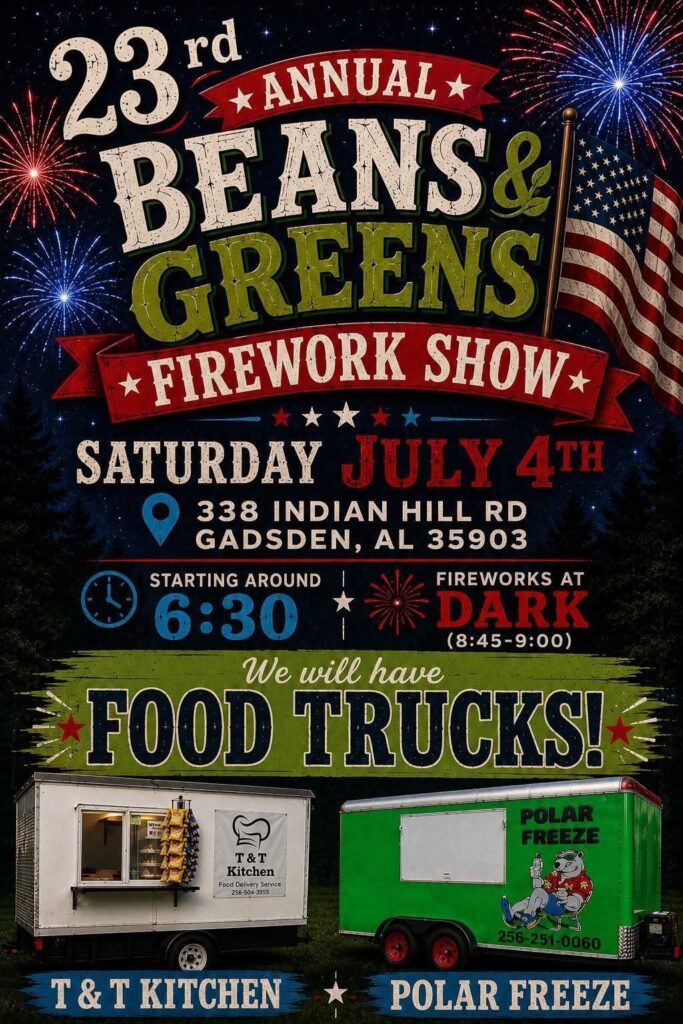 23rd Annual Beans & Greens Firework Show Set for July 4 in Ball Play