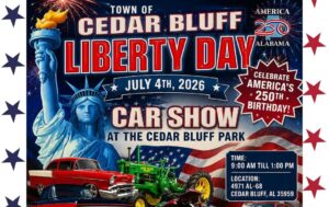 Cedar Bluff to Celebrate Liberty Day with Music, Car Show, Family Activities and Fireworks on July 4