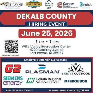DeKalb County Hiring Event Set for June 25 in Fort Payne