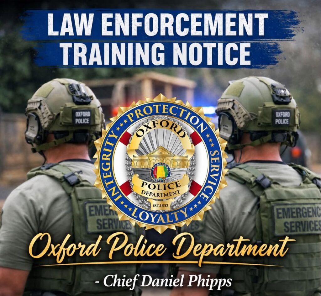 Oxford Police Department Announces Training Exercise Scheduled for June 10