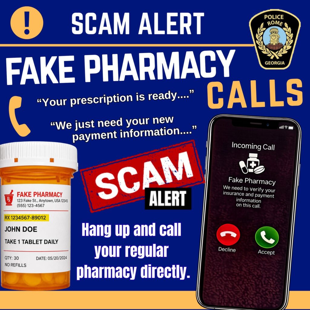 Rome Police Department Warns Public About Fake Pharmacy Phone Scam