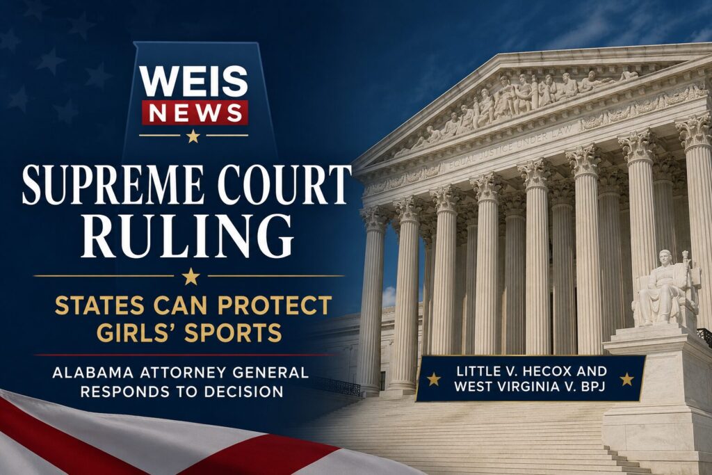 U.S. Supreme Court Upholds State Laws on Girls' Sports; Alabama Attorney General Praises Decision