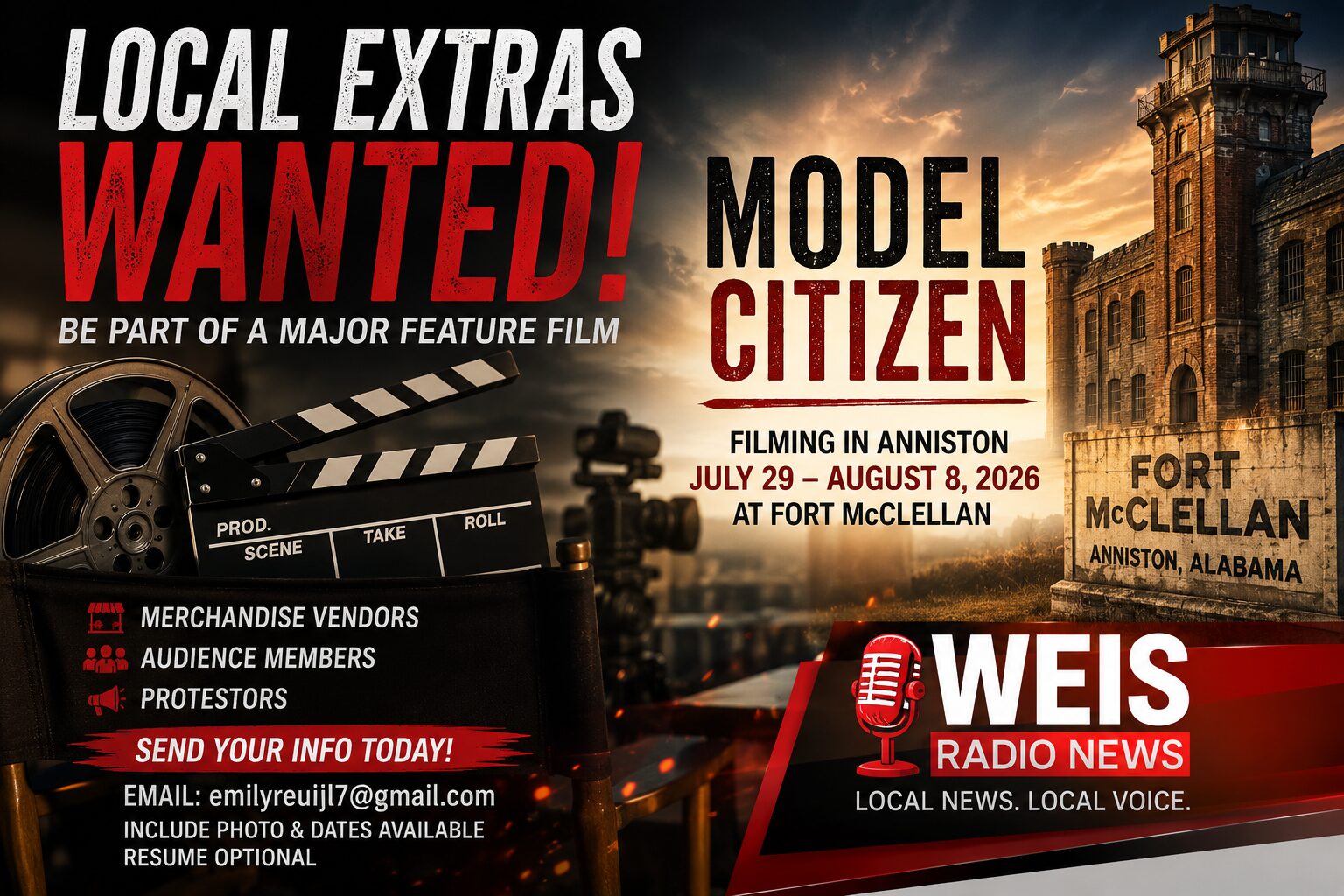 Feature Film "Model Citizen" Seeking Local Extras for Anniston Production