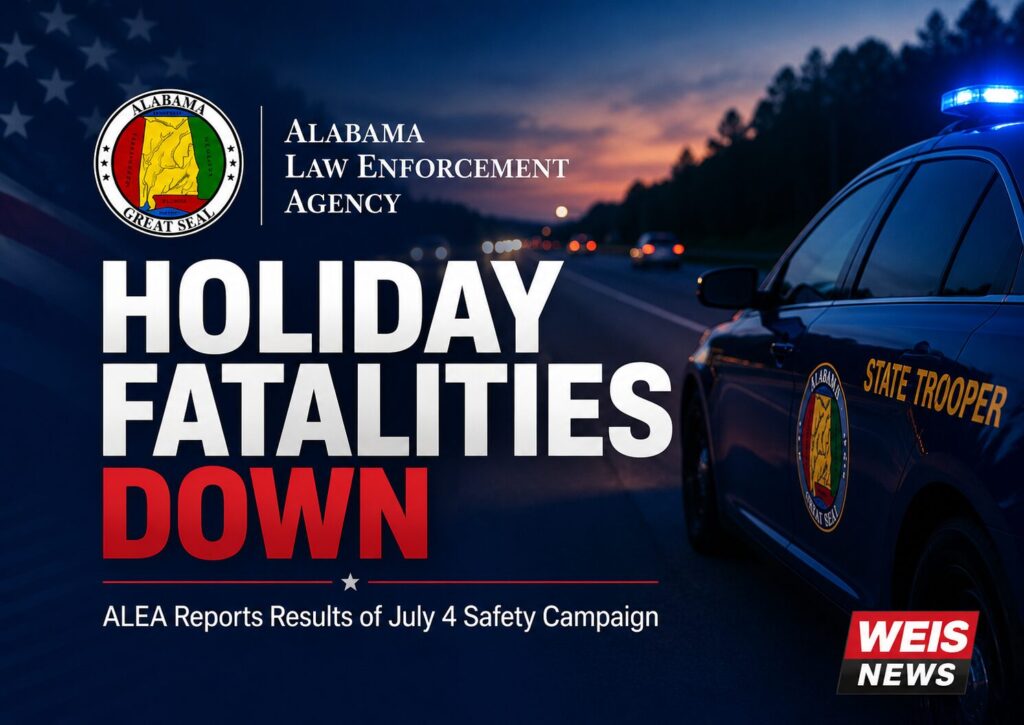 ALEA Fourth of July traffic fatalities safety enforcement campaign graphic
Master Tags / Keywords / Search Terms: