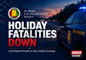ALEA Fourth of July traffic fatalities safety enforcement campaign graphic Master Tags / Keywords / Search Terms: