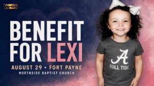Lexi Harris pictured in a promotional header for her Aug. 29 benefit concert in Fort Payne