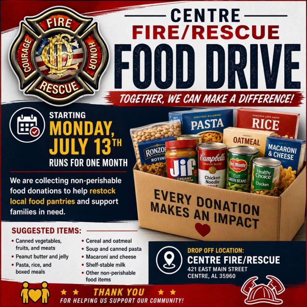 Centre Fire food drive discussed during a WEIS Radio interview with Chief Robert Pace and Joey Weaver.