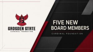 Gadsden State Cardinal Foundation logo with Five New Board Members news headline