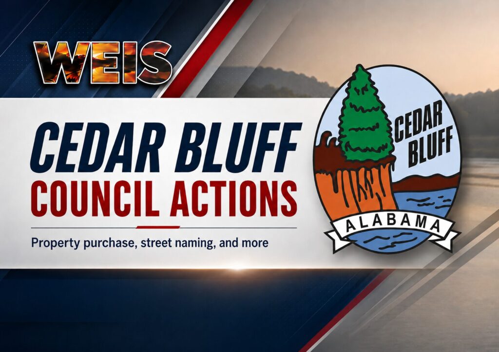 Cedar Bluff Town Council meeting involving a police department property purchase, new street name and Life Saving Award