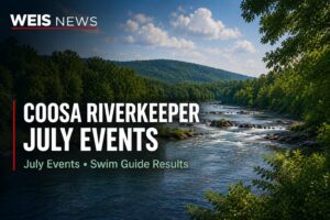 Coosa Riverkeeper announces July events across East Alabama and releases latest Swim Guide water quality results.