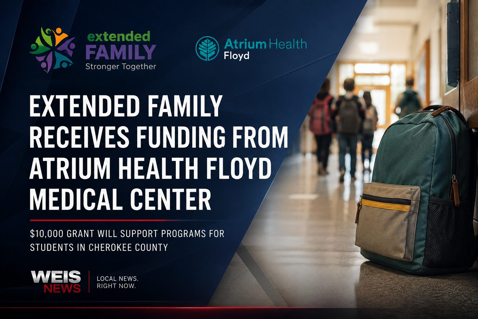 Extended Family grant supports Cherokee County student programs through Atrium Health Floyd funding