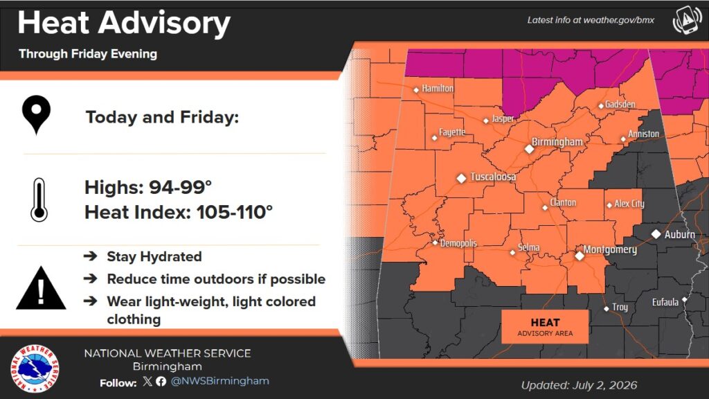 Strong Storms Possible, Dangerous Heat Expected Across WEIS Listening Area Today