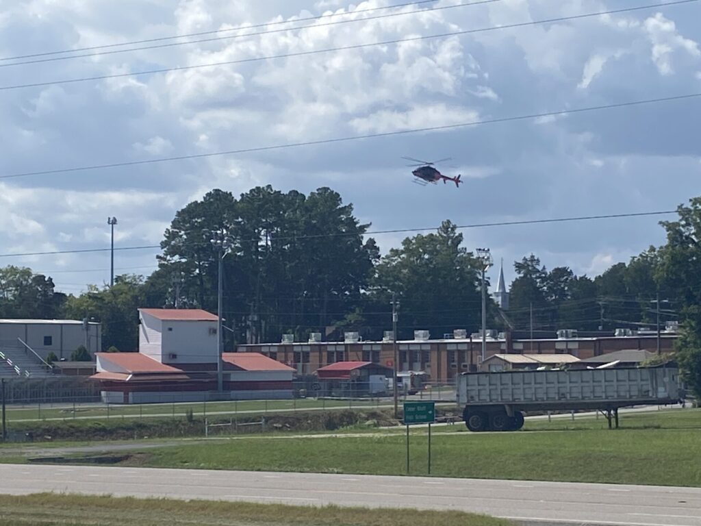 Cedar Bluff emergency response after men fell from a housetop on County Road 165.