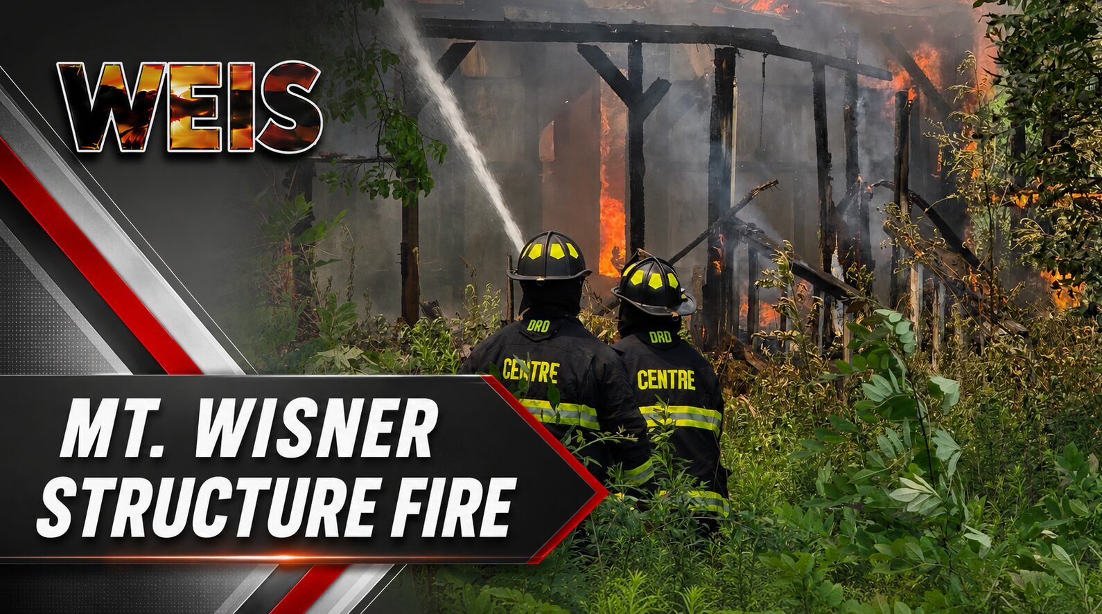 Centre firefighters battle the Mt. Wisner structure fire at an abandoned home along County Road 32 in Cherokee County.