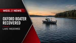 WEIS News header graphic for the recovery of Oxford boater Russell H. Clanton following an extensive search on Lake Wedowee in Randolph County.