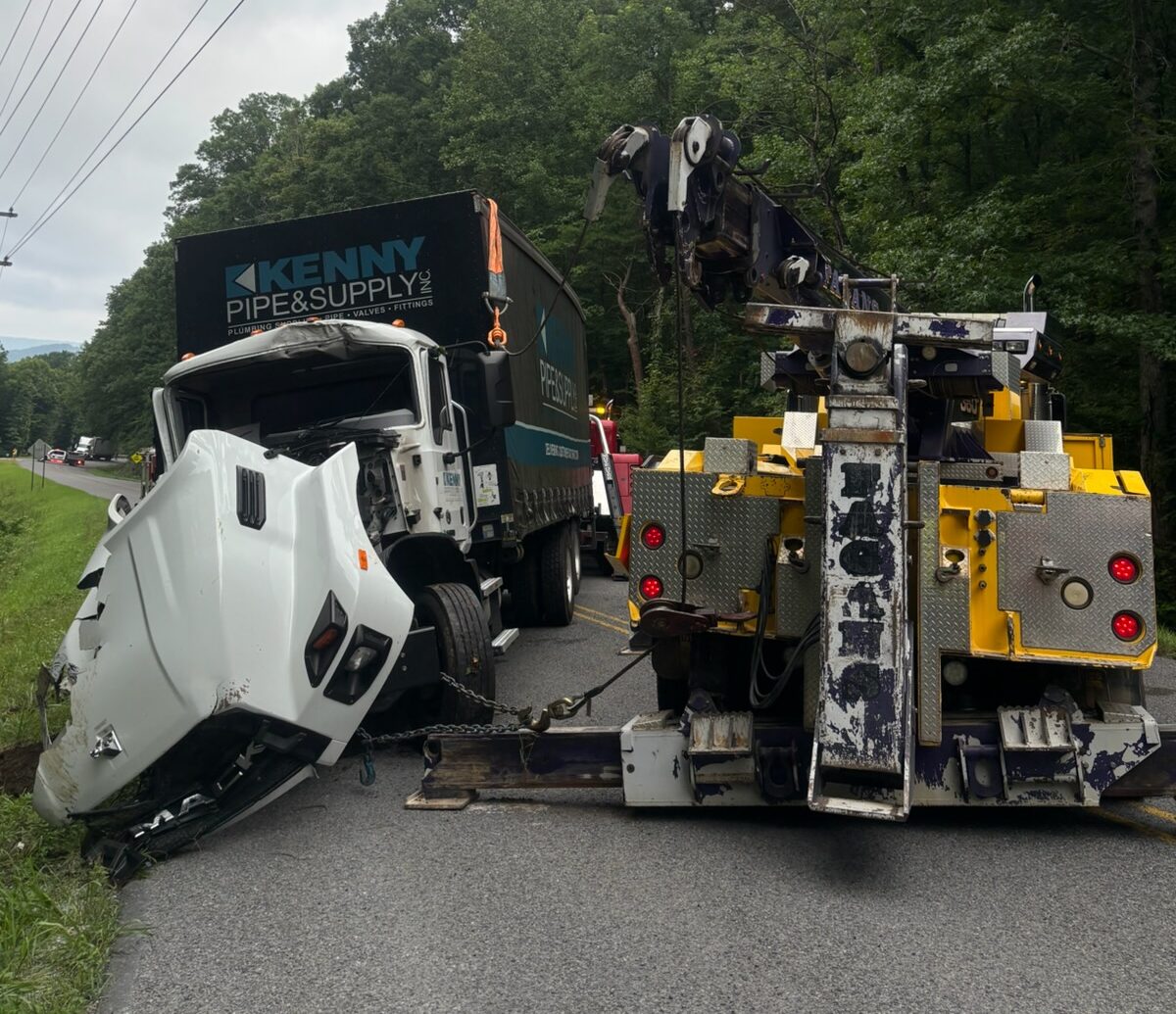 Highway 35 closure following a box truck accident in Gaylesville