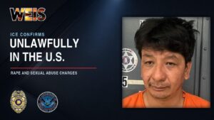 Sudip Hamal, charged with first-degree rape in Cedar Bluff, alongside the Cedar Bluff Police and ICE emblems.