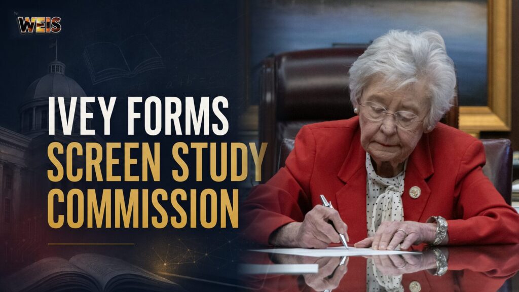 Governor Kay Ivey signs Executive Order 745 establishing the Alabama screen-based instruction commission