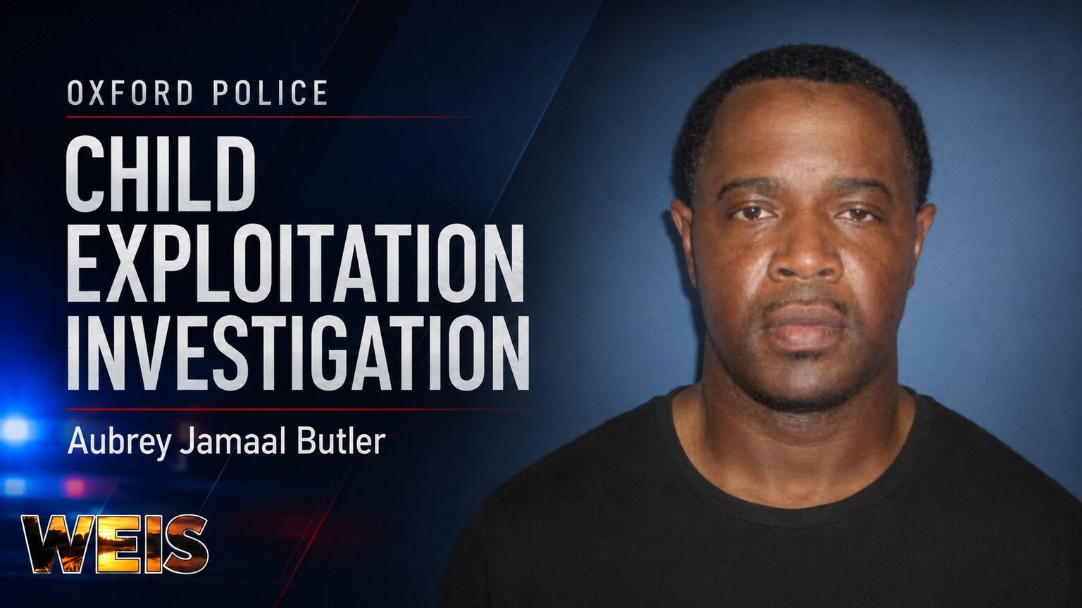 Aubrey Jamaal Butler following an Oxford Police child exploitation investigation