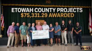 Coosa Valley RC&D Etowah County grant recipients celebrate $75,331.29 in funding for nine community projects.