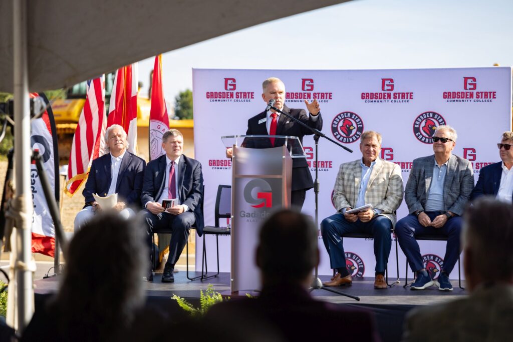 Gadsden State tennis center groundbreaking at Gadsden Sports Park in Gadsden